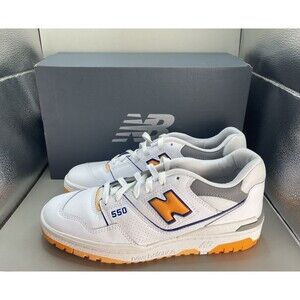 New Balance 550 Mens 9 D White Vibrant Orange Purple BB550WTO w/ Box EUC